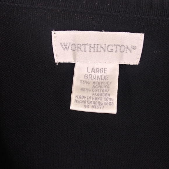 Women's Bundle Worthington Button Down Sweater/ Pendleton Long Slv Tee Size L - Picture 3 of 9